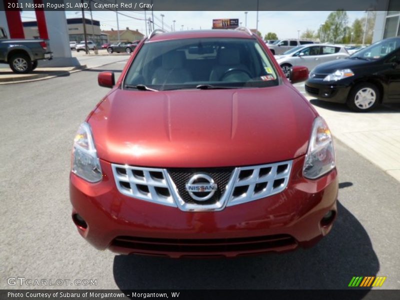 Cayenne Red / Gray 2011 Nissan Rogue SL AWD