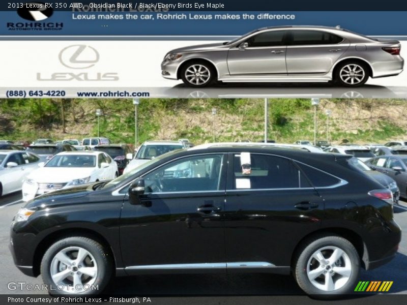Obsidian Black / Black/Ebony Birds Eye Maple 2013 Lexus RX 350 AWD