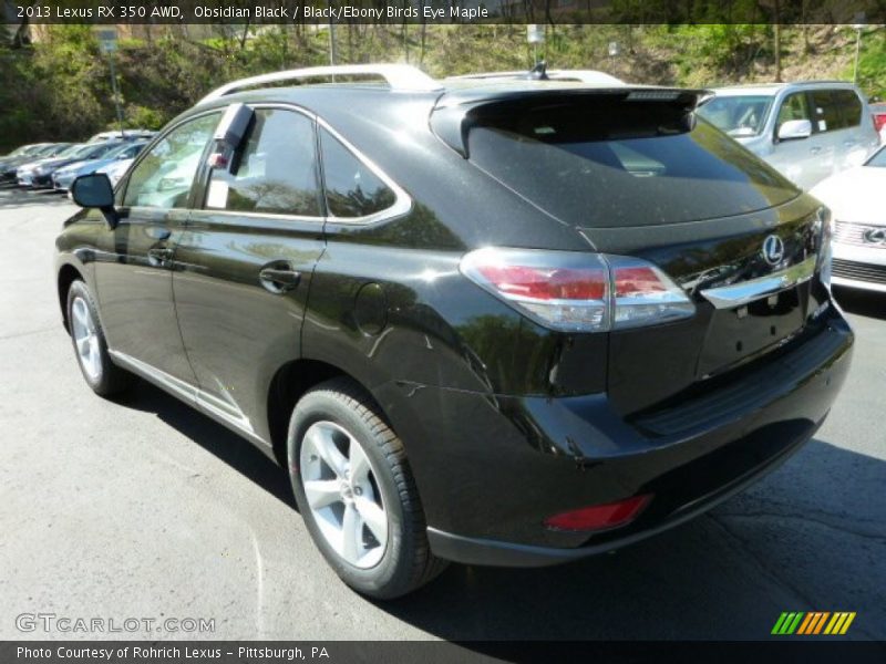 Obsidian Black / Black/Ebony Birds Eye Maple 2013 Lexus RX 350 AWD