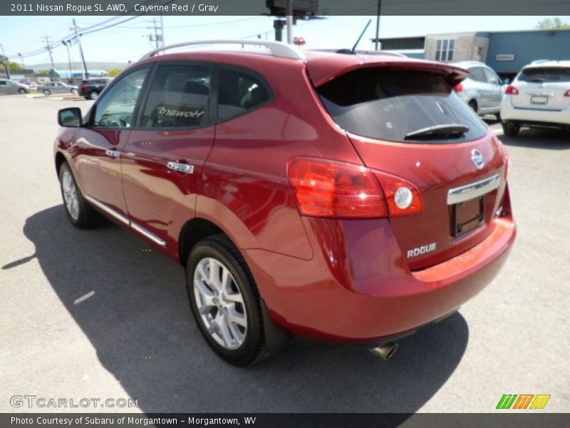 Cayenne Red / Gray 2011 Nissan Rogue SL AWD