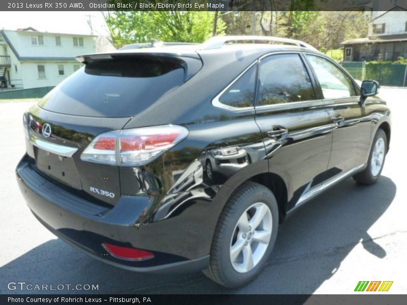 Obsidian Black / Black/Ebony Birds Eye Maple 2013 Lexus RX 350 AWD