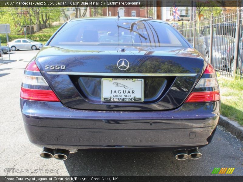 Capri Blue Metallic / Cashmere/Savanna 2007 Mercedes-Benz S 550 Sedan