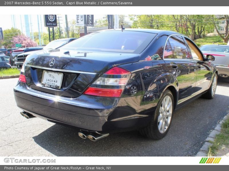 Capri Blue Metallic / Cashmere/Savanna 2007 Mercedes-Benz S 550 Sedan