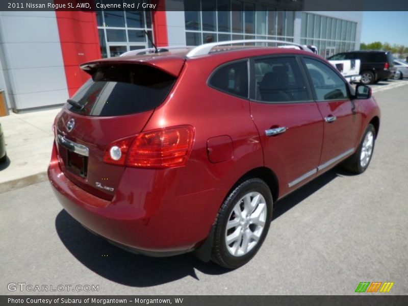 Cayenne Red / Gray 2011 Nissan Rogue SL AWD