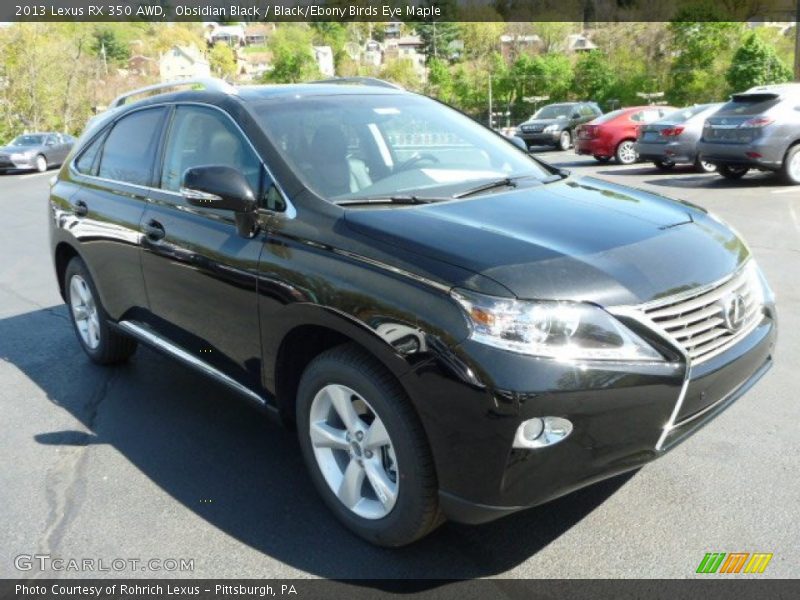 Obsidian Black / Black/Ebony Birds Eye Maple 2013 Lexus RX 350 AWD