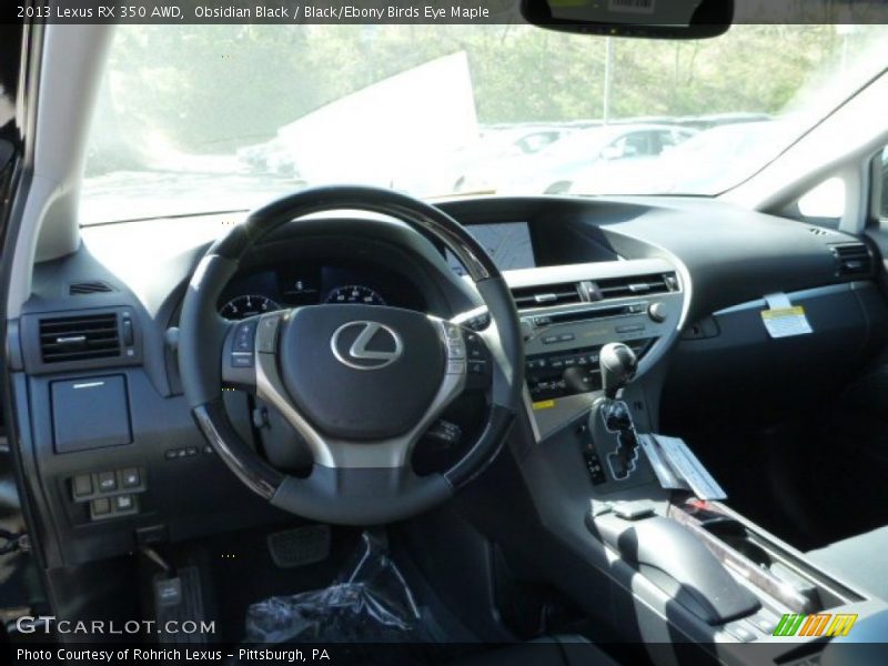 Obsidian Black / Black/Ebony Birds Eye Maple 2013 Lexus RX 350 AWD
