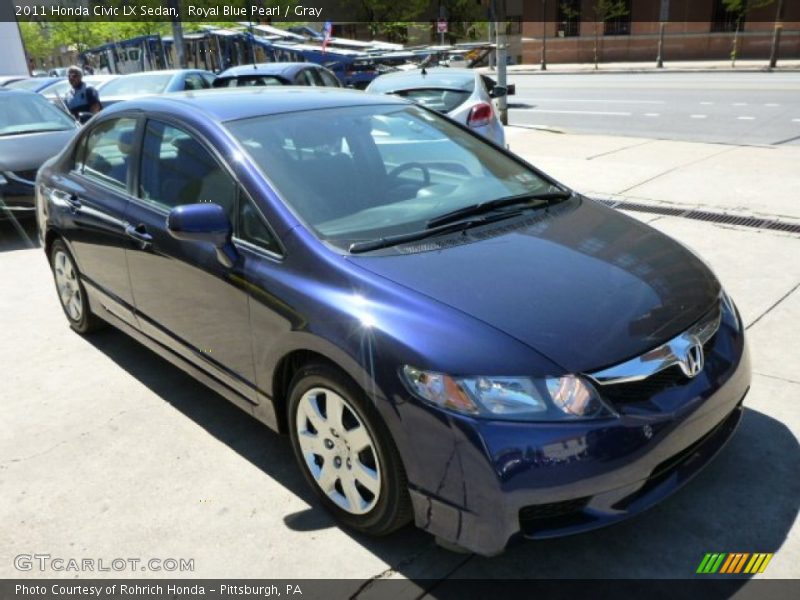 Royal Blue Pearl / Gray 2011 Honda Civic LX Sedan