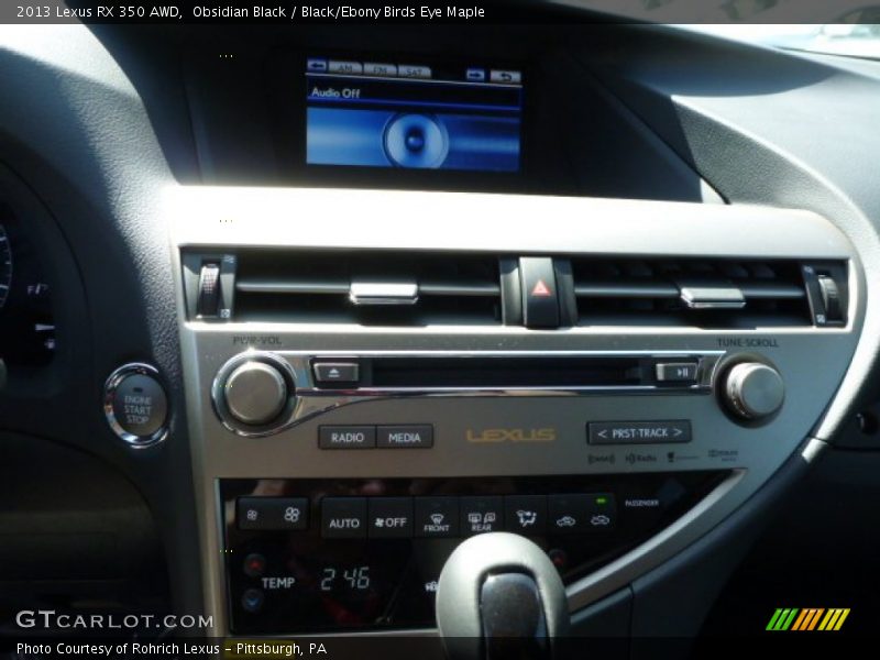 Obsidian Black / Black/Ebony Birds Eye Maple 2013 Lexus RX 350 AWD
