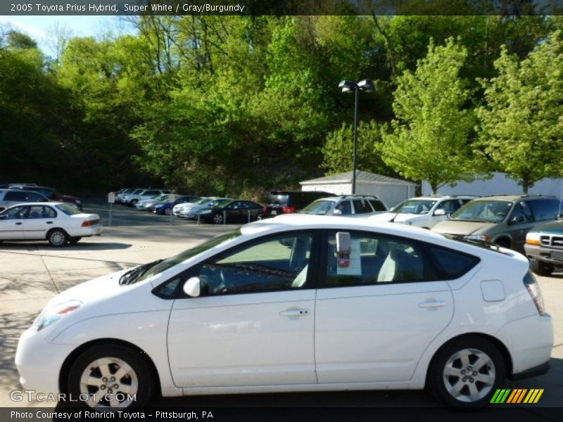 Super White / Gray/Burgundy 2005 Toyota Prius Hybrid