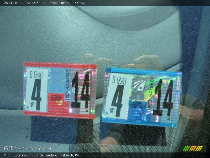 Royal Blue Pearl / Gray 2011 Honda Civic LX Sedan