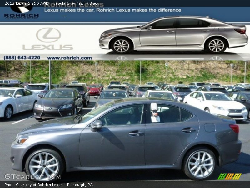 Nebula Gray Pearl / Black 2013 Lexus IS 250 AWD
