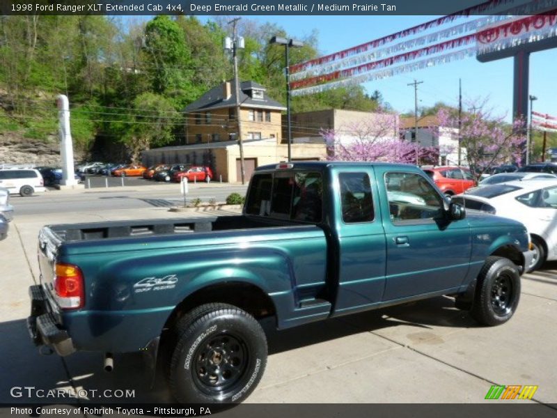 Deep Emerald Green Metallic / Medium Prairie Tan 1998 Ford Ranger XLT Extended Cab 4x4