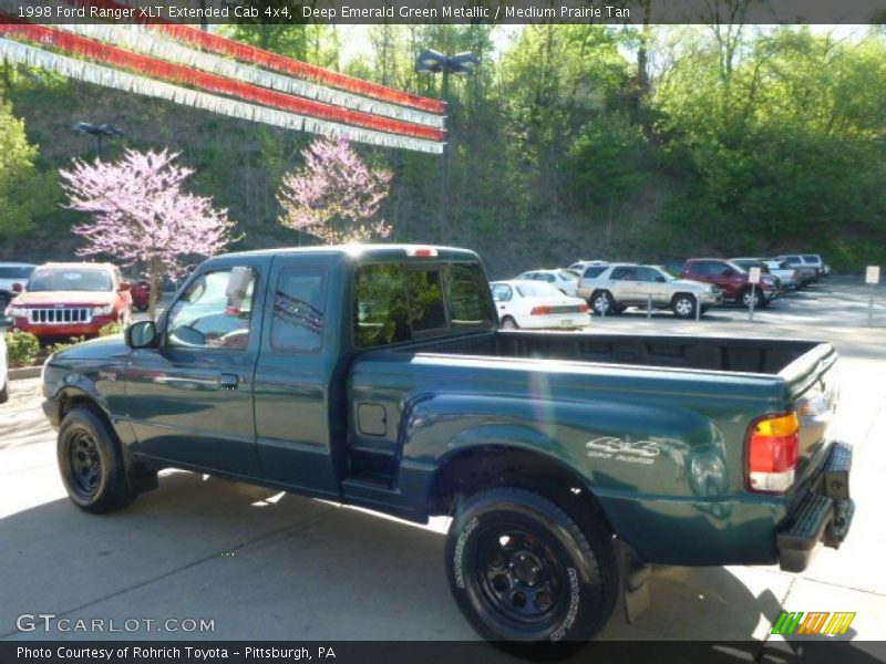Deep Emerald Green Metallic / Medium Prairie Tan 1998 Ford Ranger XLT Extended Cab 4x4