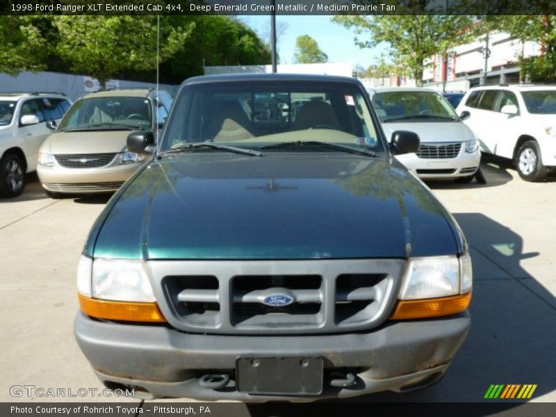 Deep Emerald Green Metallic / Medium Prairie Tan 1998 Ford Ranger XLT Extended Cab 4x4