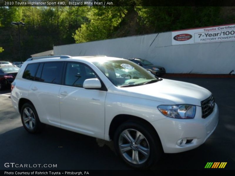 Blizzard White Pearl / Ash 2010 Toyota Highlander Sport 4WD