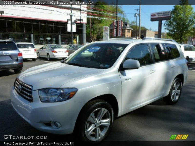Blizzard White Pearl / Ash 2010 Toyota Highlander Sport 4WD