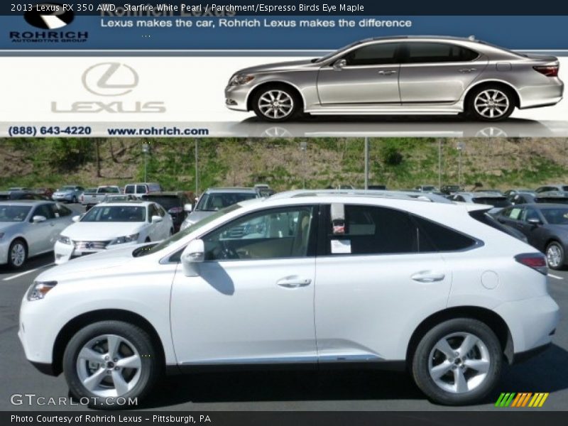 Starfire White Pearl / Parchment/Espresso Birds Eye Maple 2013 Lexus RX 350 AWD