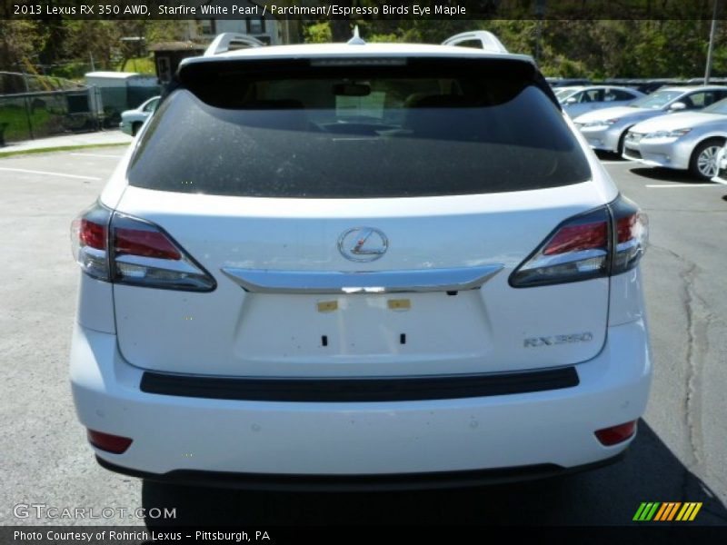 Starfire White Pearl / Parchment/Espresso Birds Eye Maple 2013 Lexus RX 350 AWD