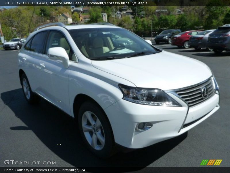 Starfire White Pearl / Parchment/Espresso Birds Eye Maple 2013 Lexus RX 350 AWD