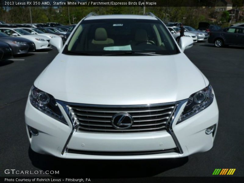 Starfire White Pearl / Parchment/Espresso Birds Eye Maple 2013 Lexus RX 350 AWD