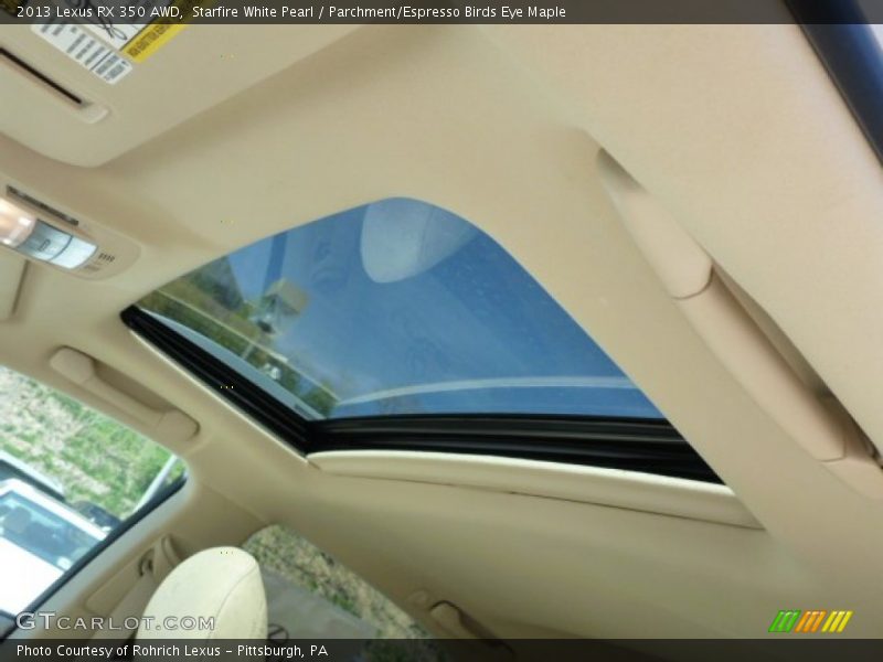 Starfire White Pearl / Parchment/Espresso Birds Eye Maple 2013 Lexus RX 350 AWD