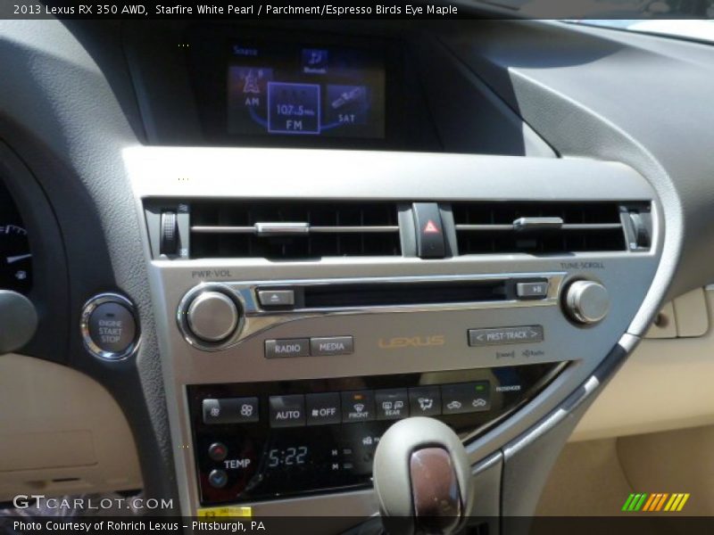 Starfire White Pearl / Parchment/Espresso Birds Eye Maple 2013 Lexus RX 350 AWD
