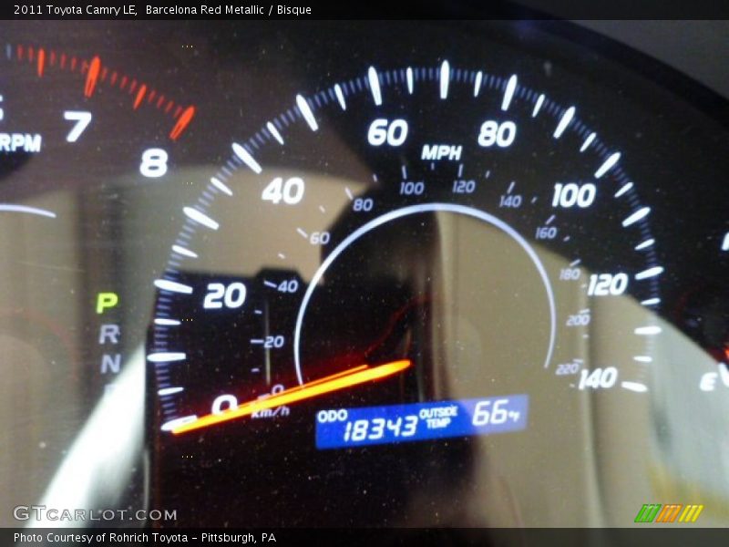 Barcelona Red Metallic / Bisque 2011 Toyota Camry LE