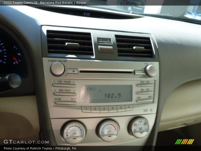 Barcelona Red Metallic / Bisque 2011 Toyota Camry LE