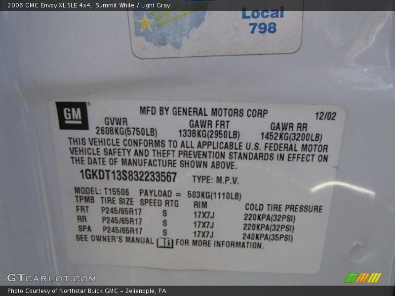 Summit White / Light Gray 2006 GMC Envoy XL SLE 4x4
