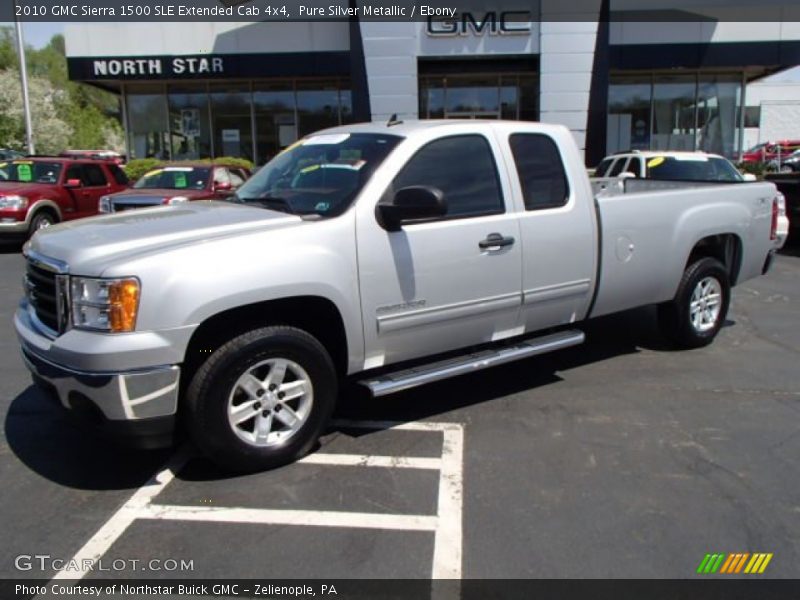 Pure Silver Metallic / Ebony 2010 GMC Sierra 1500 SLE Extended Cab 4x4