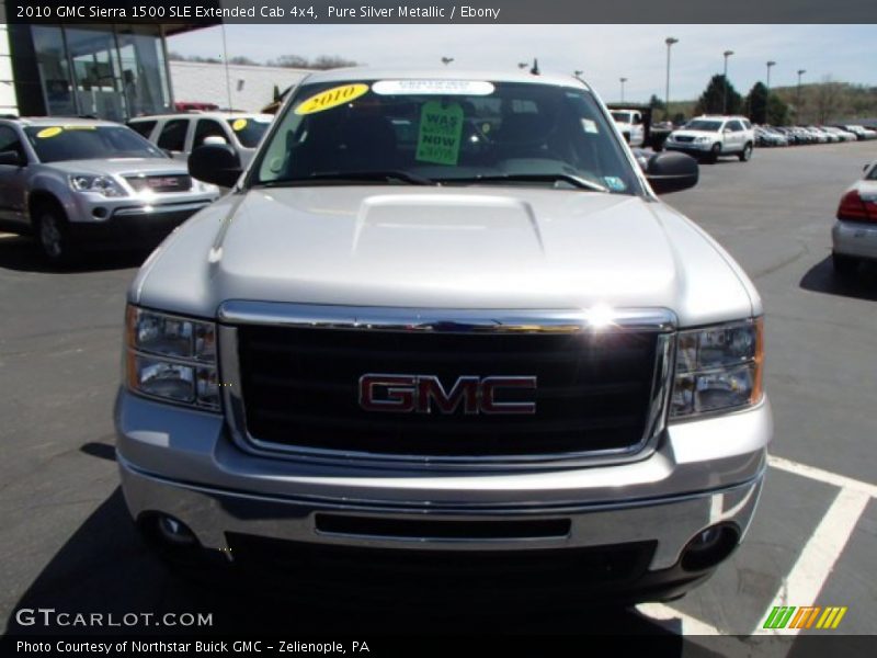 Pure Silver Metallic / Ebony 2010 GMC Sierra 1500 SLE Extended Cab 4x4