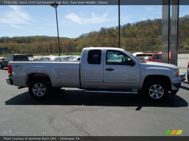 Pure Silver Metallic / Ebony 2010 GMC Sierra 1500 SLE Extended Cab 4x4