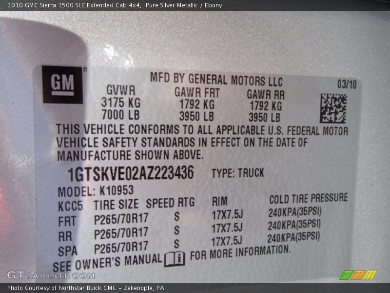 Pure Silver Metallic / Ebony 2010 GMC Sierra 1500 SLE Extended Cab 4x4