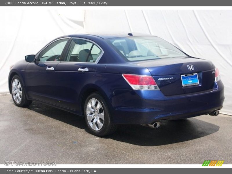Royal Blue Pearl / Gray 2008 Honda Accord EX-L V6 Sedan