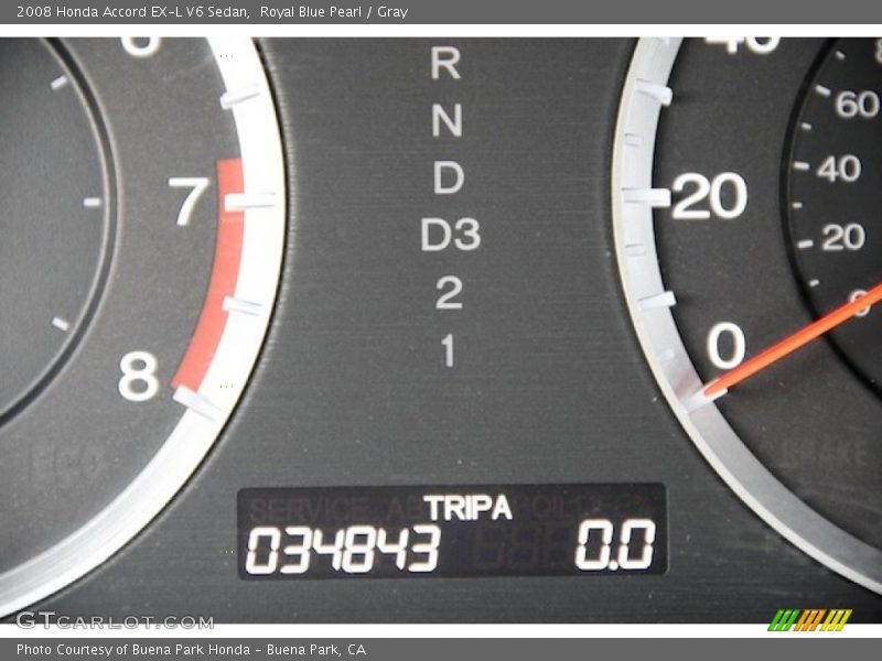 Royal Blue Pearl / Gray 2008 Honda Accord EX-L V6 Sedan