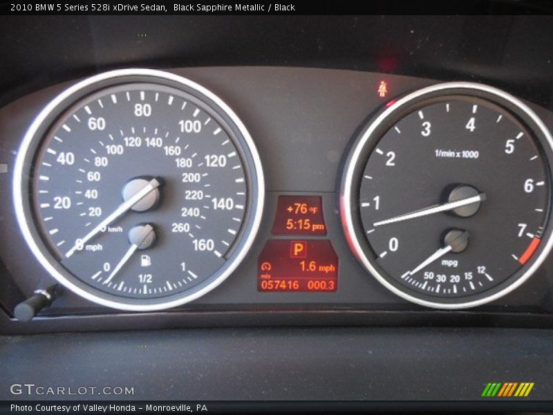 Black Sapphire Metallic / Black 2010 BMW 5 Series 528i xDrive Sedan