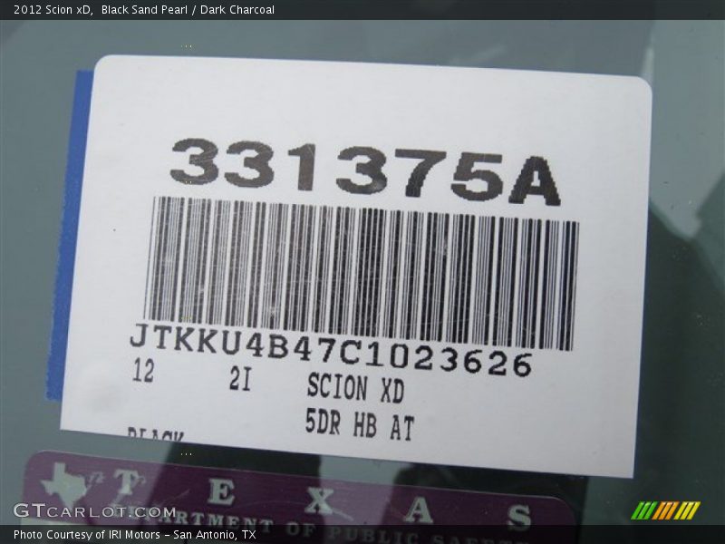 Black Sand Pearl / Dark Charcoal 2012 Scion xD