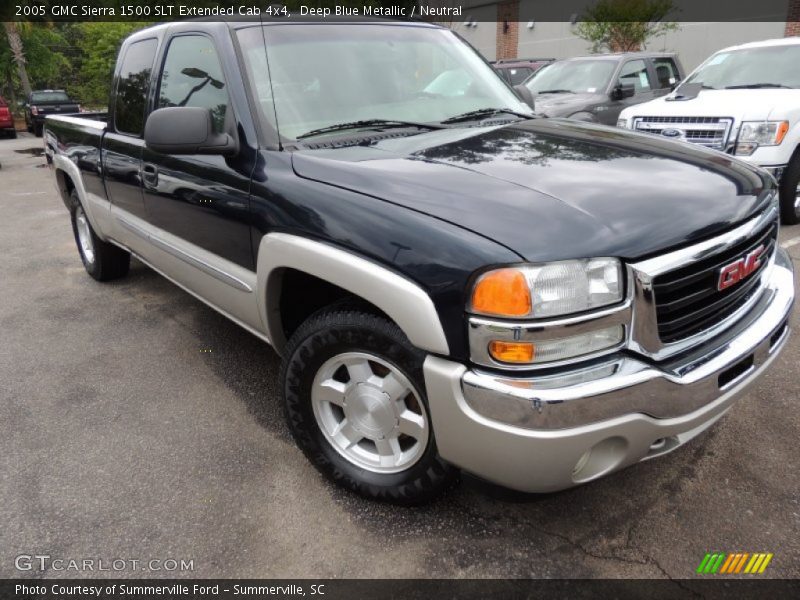 Deep Blue Metallic / Neutral 2005 GMC Sierra 1500 SLT Extended Cab 4x4