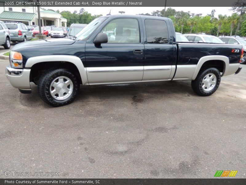 Deep Blue Metallic / Neutral 2005 GMC Sierra 1500 SLT Extended Cab 4x4