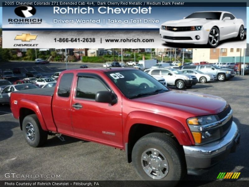 Dark Cherry Red Metallic / Medium Dark Pewter 2005 Chevrolet Colorado Z71 Extended Cab 4x4