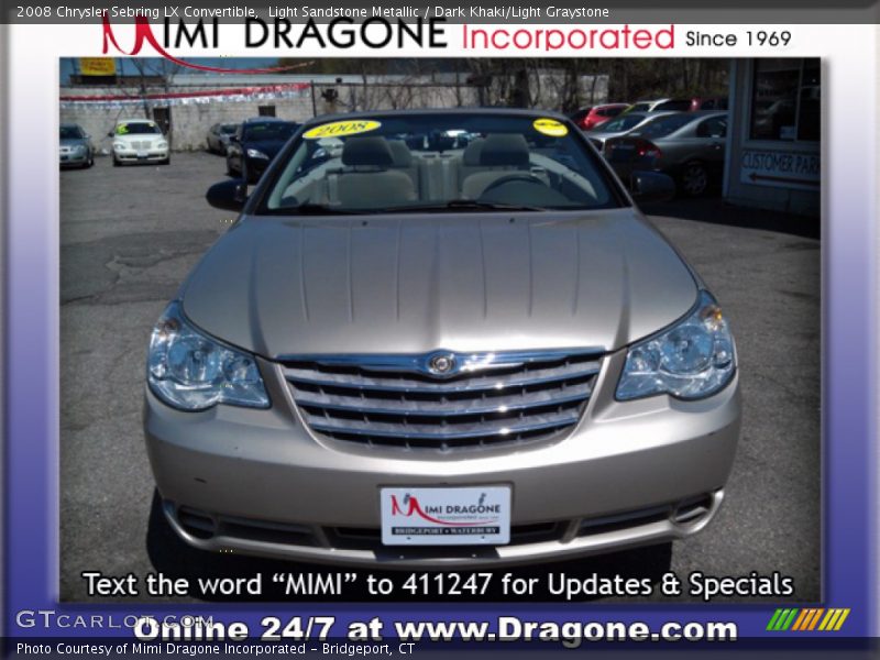Light Sandstone Metallic / Dark Khaki/Light Graystone 2008 Chrysler Sebring LX Convertible