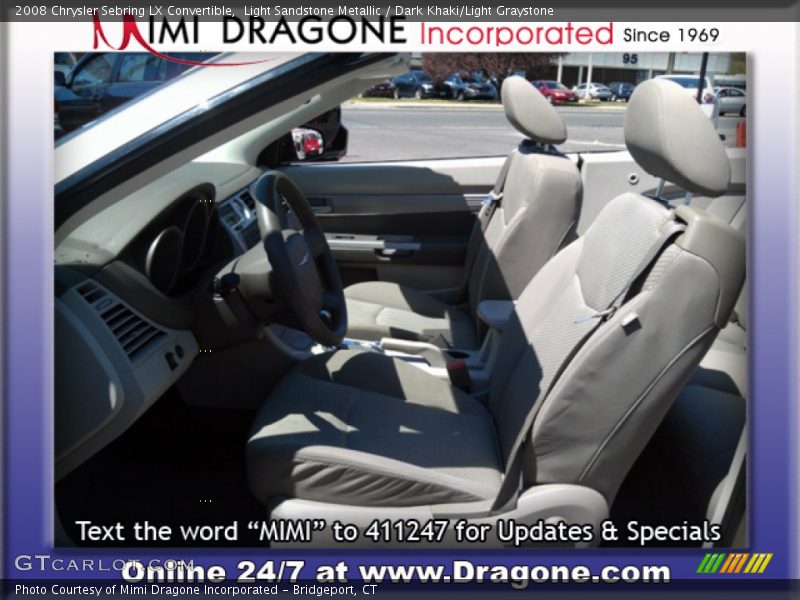 Light Sandstone Metallic / Dark Khaki/Light Graystone 2008 Chrysler Sebring LX Convertible