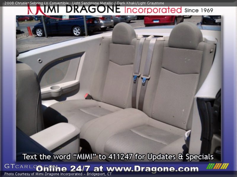 Light Sandstone Metallic / Dark Khaki/Light Graystone 2008 Chrysler Sebring LX Convertible