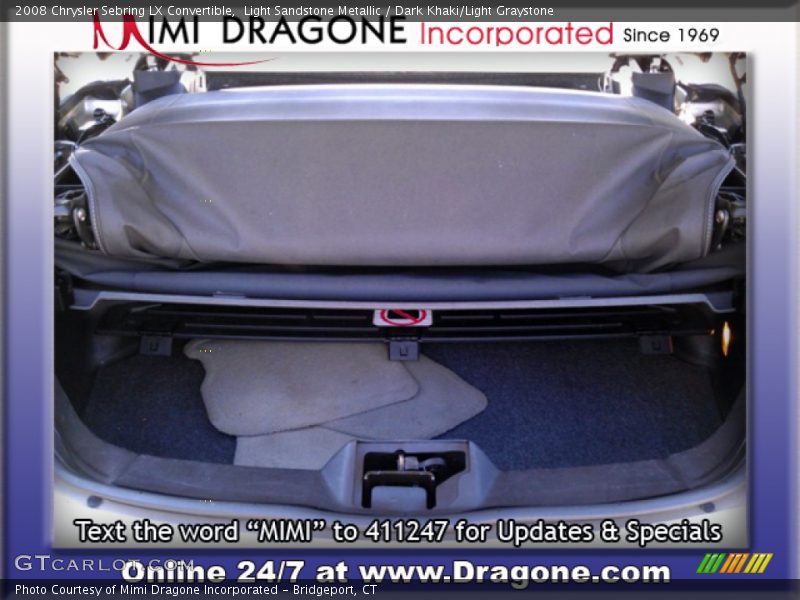 Light Sandstone Metallic / Dark Khaki/Light Graystone 2008 Chrysler Sebring LX Convertible