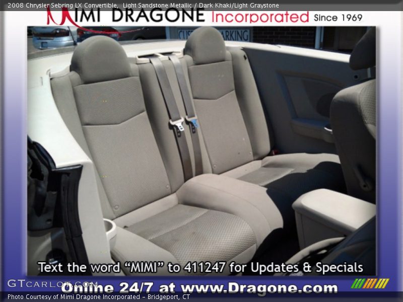 Light Sandstone Metallic / Dark Khaki/Light Graystone 2008 Chrysler Sebring LX Convertible