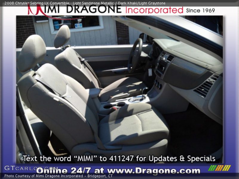 Light Sandstone Metallic / Dark Khaki/Light Graystone 2008 Chrysler Sebring LX Convertible