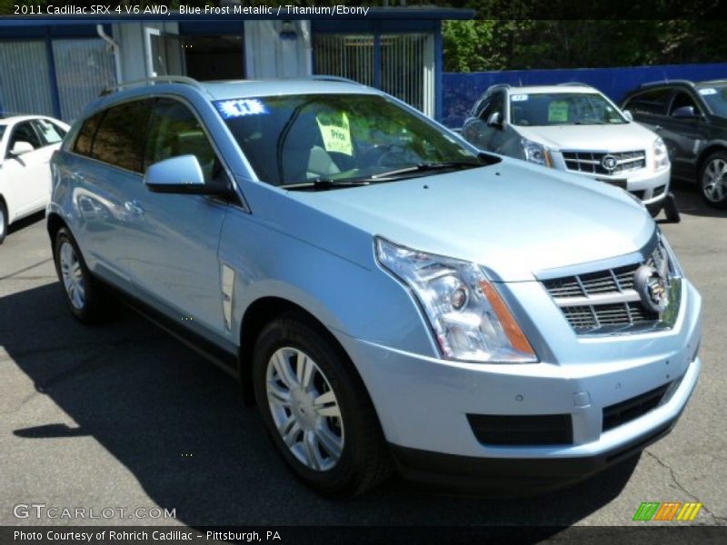 Blue Frost Metallic / Titanium/Ebony 2011 Cadillac SRX 4 V6 AWD