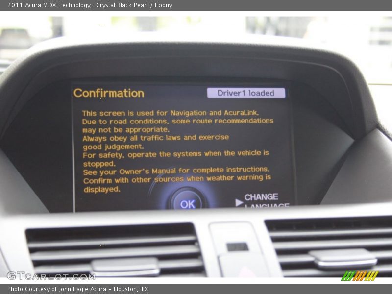 Crystal Black Pearl / Ebony 2011 Acura MDX Technology