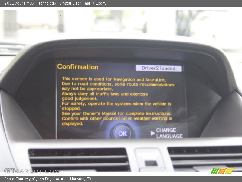 Crystal Black Pearl / Ebony 2011 Acura MDX Technology