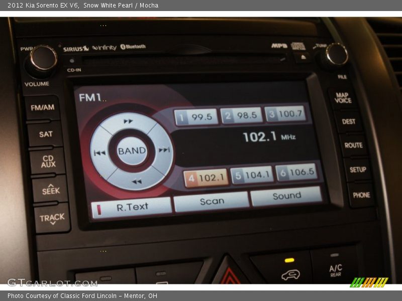 Snow White Pearl / Mocha 2012 Kia Sorento EX V6